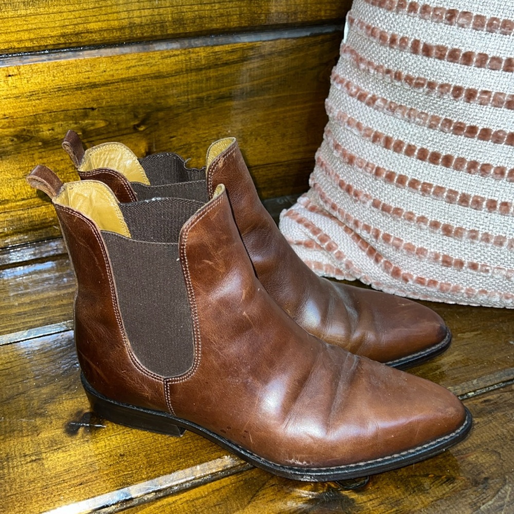 Cole Haan Chestnut Leather Ankle Booties